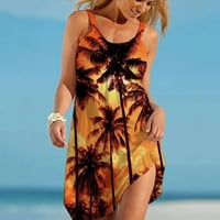 CETHRIO Ljetna casual haljina - haljine za plažu za seksi havajska tropska štampana remen Mini haljina
