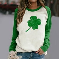 Padne bluze za žene moda o vratu pulover Print majica zelenog xxl