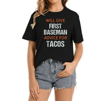 Funny bejzbol igrač Prva pozicija Baseman Sayin ženska ljetna grafička majica sa jedinstvenim dizajnom