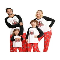 Porodica Eyicmarn Usklađivanje pidžama Božićne pisma za božićne stablo Ispiši raglanske vrhove dugih rukava i ležerne hlače za spavanje