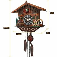 Muxika Cuckoo Clock Tradicionalna brvnara Šumska kuća Sat Ručno izrađeni drveni zid P-endulum kvarcni