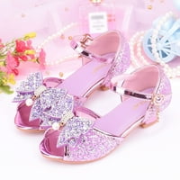 Dječje cipele s dijamantskim sjajnim sandalama Princess Cipele Luk visoke pete Prikaži princeze cipele