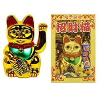 Zlatni Feng Shui Lucky Mačke Lucky Beckoning Mahat Walging Mačka Mačka Maneki Neko visok
