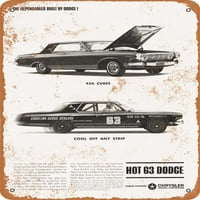 Metalni znak - Hot Dodge V- - Vintage Rusty Look