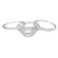 Keusn prsten set cirkonije vjenčani prsten za ventilaciju nakit pokloni za žene srebro