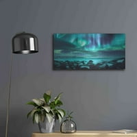 Luxe Metal Art 'Severna svetla Aurora Borealis nad oceanom' luksuzom portfelja, metalna zida Art, 24