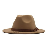 Kašika Sun Hats Womens Classic Wide Disketa Panama Hat Buck Buckle vune Fedora Hat