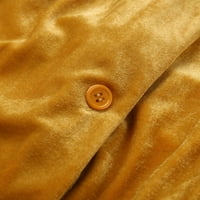 Labakihah zimski kaputi za žene Ženski dugi zlatni kardigan otvoreni prednji vintage gornji odjećni