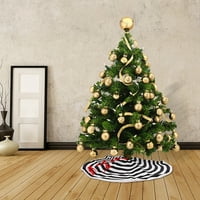 Suknje za božićno drv Božićne ukrase Xmas Tree suknje Crno-bijele spiralne pruge Seoske kuće božićne