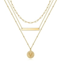 Ogrlica sa slojevitim zlatnim za žene 14K pozlaćeno slabo slatko ogrlica sa ogrlicom za ogrlicu od zlatnog