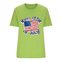 Američke majice za zastave za žene sretna majica 4. jula Grafički patriot Tee USA zastava Stars Stripes
