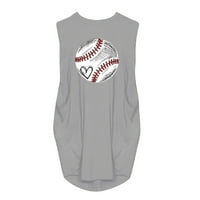 Haljine za žene ljetne havajske bez rukava slatke džepne haljine labavi bejzbol ispis