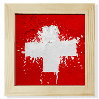Švajcarska zastava uzorak uzorak kvadratni okvir okvira zidna tablica