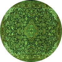Ahgly Company u zatvorenom okruglom medaljonima zelene tradicionalne prostirke, 7 'runda