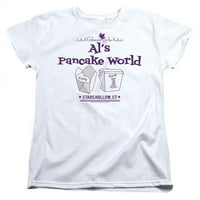 Trevco WBT518-wt- Gilmore Girls & Als Palačinka svjetski majica kratkih rukava, bijela - mala