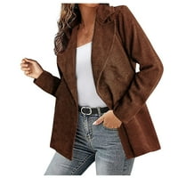 Ženska casual modna jakna od solidne boje Corduroy kardigan jakna