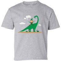 Leprechaun Dinosaur Mlaska majica - Dnevni dečki dečji dečji dečji košulja - Irska američka stranka