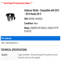 Undercarski štit - kompatibilan sa - Honda CR-V 2013