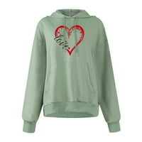 Ženske dukseve Essentials Hoodie Ženska moda Ležerne prilike za Valentinovo Love Print Velike veličine