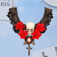 Ogrlica od Halloween Dekorativna ogrlica s lubanjem Cosplay Pristupni ogrlica od čipke za žene djevojke
