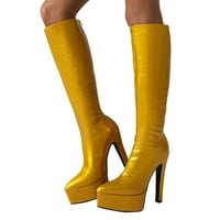 Elegantne ženske čizme Ženske cipele s visokim potpeticama Jesen i zimska moda Nova uzorka kožna tanka