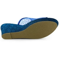 ALLEGRA K Ženske sandale Platform Wedges Glitter klizni sandale