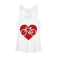 Dan valentina Bicikl u srcu Žene Ocean Heather Plavi grafički trkački rezervoar TOP - Dizajn od strane ljudi s