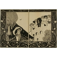 George Barbier Black Ornate Wood Fram Double Matted Museum Art Print pod nazivom - Arc-en-Ciel