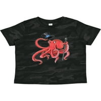 Inktastična formalna hobotnica s gornjim šeširom i trskom poklonom dječakom majicom ili majicom za djecu