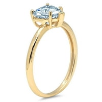 2.0ct srce rez plavo simulirani dijamant 14k žuti zlatni godišnjički angažman prsten veličine 5.5