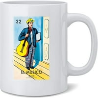 El Nopal Cactus Loreria Card Mexican Bingo keramički šalica za kafu čaj za čaj za čaj Fun Novelty Poklon