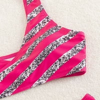 Ženski seksi dva kupaća kostim visoki struk bikini boja blok bikini setovi V-rezervoar za plivanje vruće