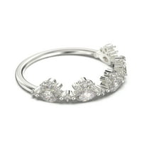 1.1ct Diamond Moissanite Chantilly 10k bijeli zlatni vjenčani prsten