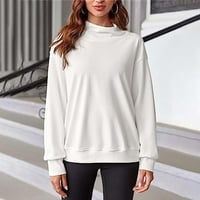 Fjofpr Ženski vrhovi ženske turtleneck bluze s dugim rukavima pulover pulover Dukserice dame casual labavi fit vrhovi