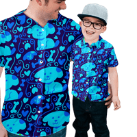 FNYKO dječaci i muškarci ljetne havajske majice Crtani slatko tiskano šareno redovno fit casual gumb s kratkim rukavima prema dolje havajske majice za odrasle djece