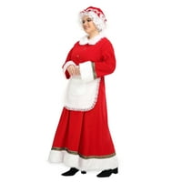 Gospođa Santa Claus Crvena haljina s pregačam Veličinom kostima za odrasle, XL