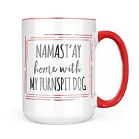 Neonblond Namast'ay Početna sa mojim ormarićnim psom Jednostavne izreke Poklon za ljubitelje čaja za