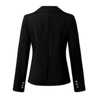 Moonker Womens Tops Košulje za žene Sil Satin Jakne Formalni kardigan džepovi Radni ured za odijelo