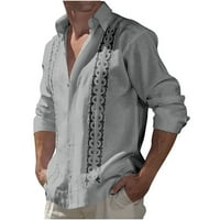 Muška štampana patchwork majica s dugim rukavima, casual na plaži za odmor na plaži Cardigan majica