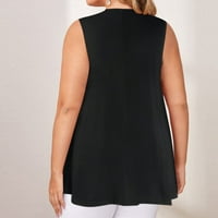 Plus veličina vrhova ženske ležerne majice s majicom Tunika bez rukava za nošenje sa ljetnim košuljom za majicu