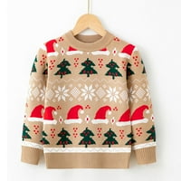 Toddler Boys Girgi božićni crtani Xmas Šešicke džemper dugi rukavi topli pleteni pulover vrhovi
