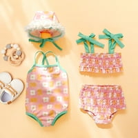 Ruffle Bikini Baby Print Set Girls Ljeto Slatko kupaći kostimi