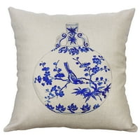 Kineski stil plave i bijele vaze stolica za jastuk jastuk pamuk