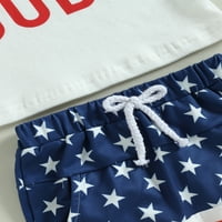 4. četvrtina jula Baby Boy Outfit kratkih rukava T Top zvijezde Stripes Shorts Summer Set odjeće