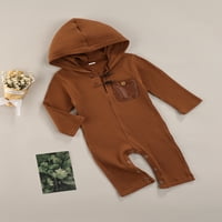 Calsunbaby novorođene novorođenčad bebe dječake u boji blok dugih rukava s kapuljačom s džepom sa džepom