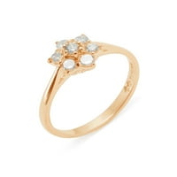 Britanci napravio 9k ružičasto zlatni kubični cirkonijski ženski prsten - Opcije veličine - veličina 10.5