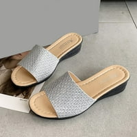 PJTEWAWE Cipele za žene Sandale Ženske cipele Ljetna modna platforma klinovi patentne kožne papuče sandale
