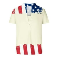 Muškarci američke neovisnosti Dan 4. jula Košulje postolje Ovratnik Print Pulover Fitness Sport Majica
