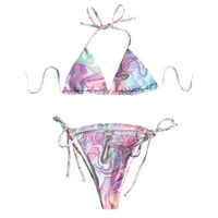 UUBLIK Womens Bikini kupaći komisione dva cvjetna tink tiska s boyshorts-a, povremeni kostim u obliku