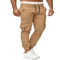 Jedno otvaranje muškaraca modne divlje pantalone Patchwork nacrtavanje elastičnih struka Slim FIT Long Hlače proljeće jesen casual džepovi jogger hlače